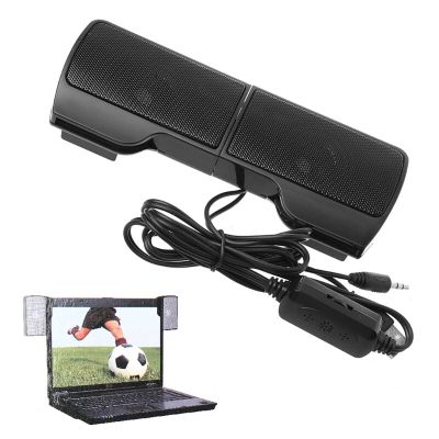 1 Pair Mini USB Powered Line Control Stereo Clip-On Speaker For Notebook Laptop