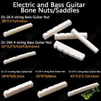 4&amp;5 String Electric Bass Guitar Real Bone Bridge Saddle Slotted Bone Nut Guitar bridge accessories Guitar Bass Accessories