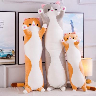 Multi-size Cute Soft Cartoon Long Pink Cat Plush Doll Stuffed Toy Sleeping Hug Pillow Kid Boy Girl Birthday Gift Home Decoration