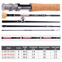 PROBEROS Fly Fishing Rod 7FT &amp; 9FT 2.1M &amp; 2.7M 4 Section Line Wt 34 56 78 Soft Cork Handle Fly Rod Fishing Tackle