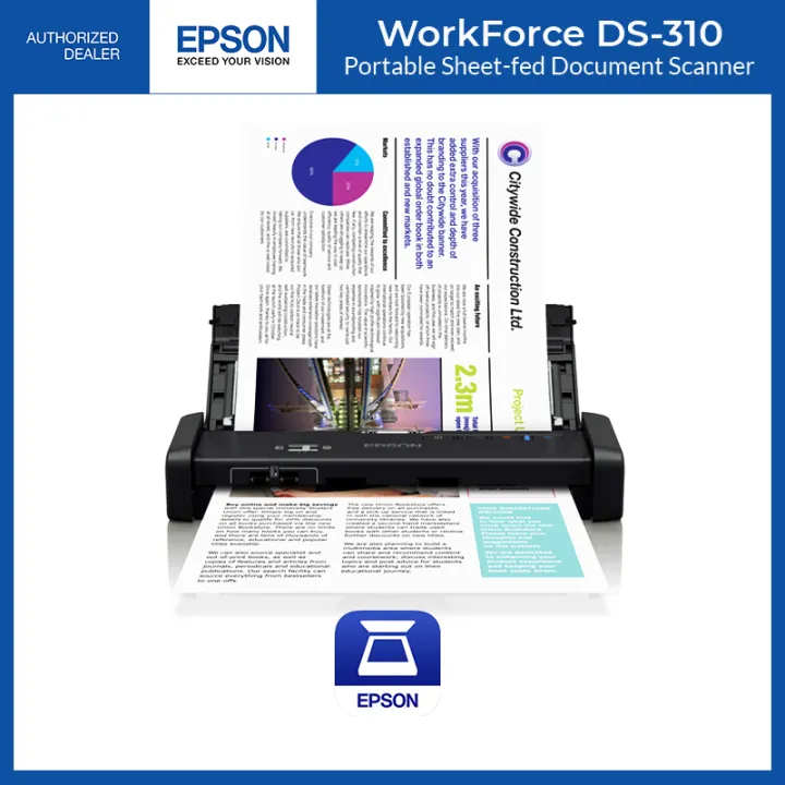 Epson Work Force DS-310 Scanner Portable Sheet Fed Document ADF Fast  Scanner Auto Feeding Mode Auto Duplex Scan | Wink Printer Solutions |  Lazada PH