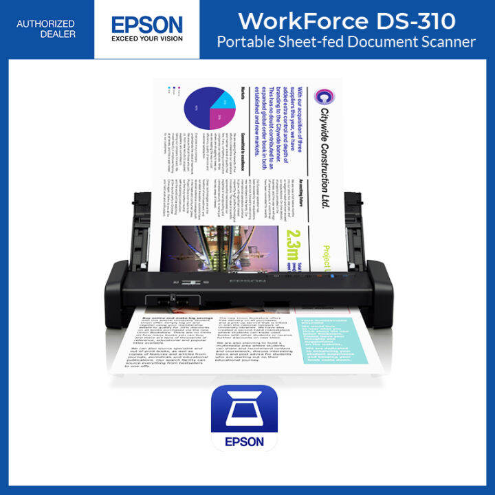 Epson Work Force Ds Scanner Portable Sheet Fed Document Adf Fast Scanner Auto Feeding Mode