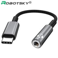 Robotsky Type C to 3.5mm Jack Earphone Cable USB Type-C 3.5 AUX Headphone Adapter for Huawei Mate 10 P20 Xiaomi Mi 6 6X Mix 2s