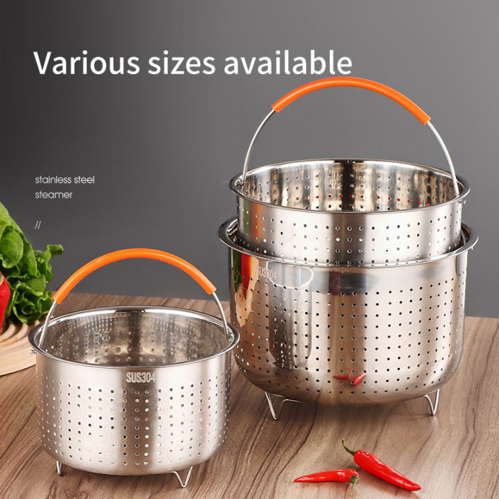 304 Stainless Steel Kitchen Steamer Basket with Silicone Covered