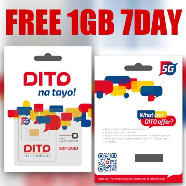 DITO SIM 5G WITH FREE - 1GB DATA | Lazada PH