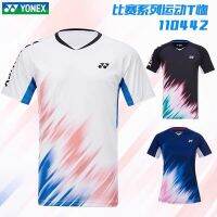 ชุดแข่งสำหรับทั้งหญิงและชายชุดแบดมินตัน YONEX Yy ชุดกีฬาแขนสั้นแบบแห้งเร็วการปรับแต่งกลุ่มสินค้าใหม่