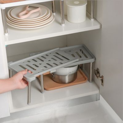 【CW】 Cabinet Storage Shelf Retractable Stackable Spice Rack for Organizer Plastic Holders