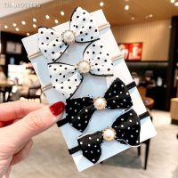 ✕✐ 4Pcs/Set Fashion Big Bow Hair Rope For Women Girls Large Bow-knot Polka Dots Hair Band Sweet Hairpins Hair Accessories