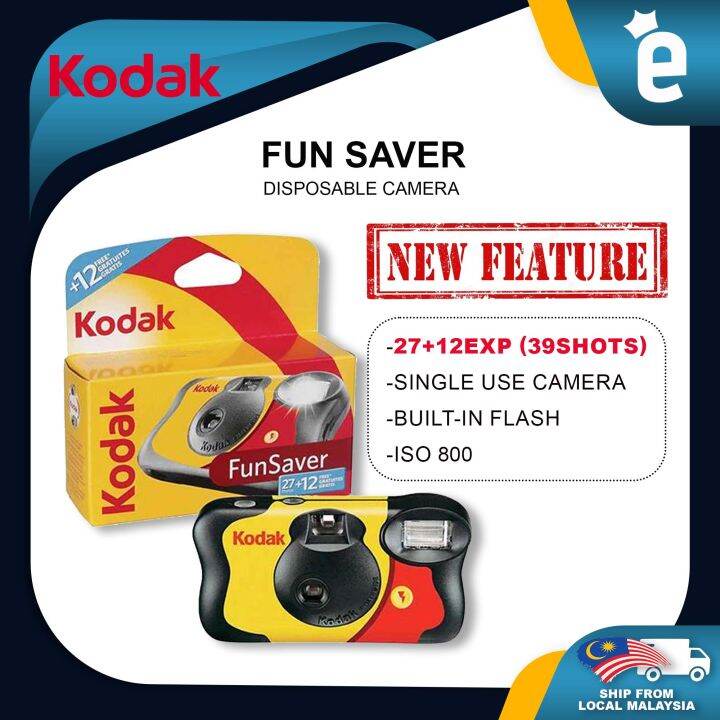 Kodak Fun Saver Disposable Camera 27exp 27+12 sheets with flashing light Kodak 135 (SingleUse