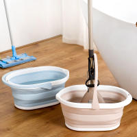 Portable Foldable Bucket For Mop Washing Folding Handheld Cleaning Bucket Mop Set Home Cleaning Tools Bathroom Storage Basket