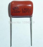 100pcs CBB capacitor 152 2000V 152J 2KV 1500pF 1.5nF P15 CBB81 Metallized Polypropylene Film Capacitor