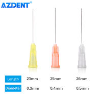 AZDENT 100ชิ้นทันตกรรมรากคลองชลประทานเข็ม Endo ล้าง30ga ข้างเดียว0.3มิลลิเมตร27ga 0.4มิลลิเมตร25ga 0.5มิลลิเมตรทันตกรรมเครื่องมือ