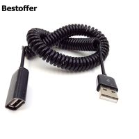 Kabel Spiral ekstensi USB 2.0 koil 3M 10 kaki ke USB A Female