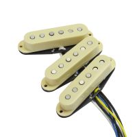 【LZ】﹉✸▽  Fleor-alnico 5 captador de guitarra 3 peças creme vintage single coil captador placa de fibra 52/52/52mm para st sss