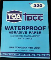 TOA กระดาษทรายน้ำ รุ่น DCC สำหรับขัดเหล็ก โลหะ พลาสติก สีโป้ว แพ็ค 12 แผ่น - กระดาษทราย