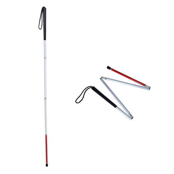 120cm Aluminum Folding White Cane for the Blind (Folds Down 4 Sections) Lazada PH