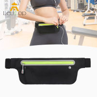 LEVTOP Slim Running Belt Waist Pack  Water Resistant Runners Belt Fanny Pack with Zipper Ultra Light Bounce Free Waist Pouch Fitness Workout Belt Spor