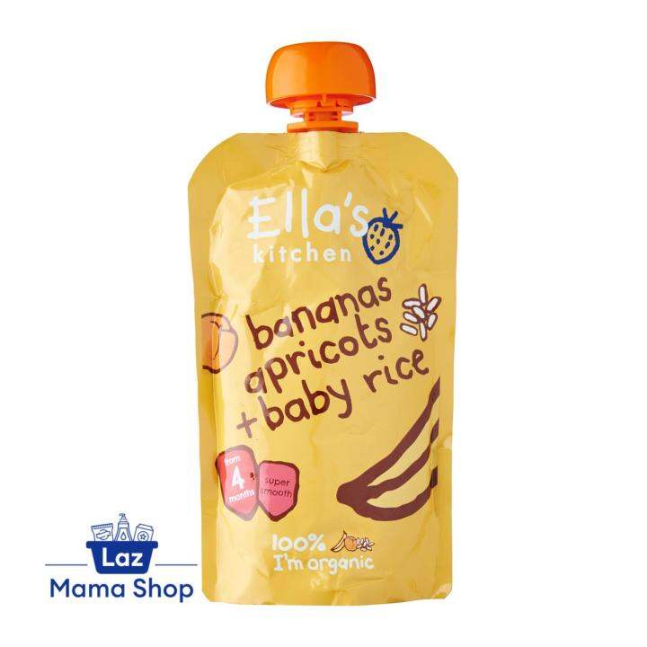 Ella's Kitchen Organic Bananas Apricots and Baby Rice 6+ Months (Laz