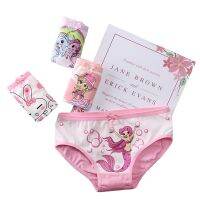 【cw】4PCS Cotton Panties for Girl Mermaid and Unicorn Printed Cartoon Underwear High Quality Soft Kawaii Clothes for Kids 2-6 Years 【hot】