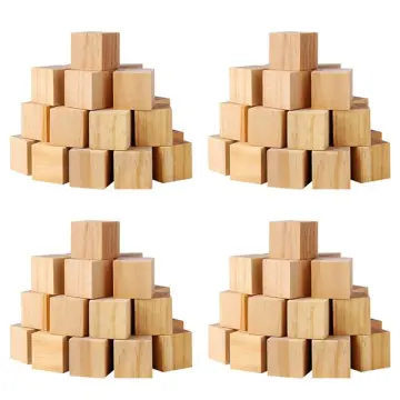 50Pcs Wood Square Square Blank Wood Blocks For Puzzle Making, Crafts, And  DIY Projects