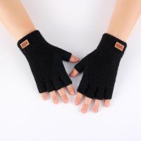 Winter Warm Fingerless Gloves For Men Women Half Finger Thick Knitted Workout Gloves Outdoor Touchscreen Driving Cycling J1L4