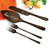 hot【cw】 Personalized Wedding and Set With Forks Decorattion Custom Monogram Name Multiple Colors