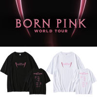 World Tour K-pop T Shirt BORN PINK  WORLD TOUR T Shirt Women Harajuku Korean Style K Pop Kpop T-shirt 100% Cotton Tees
