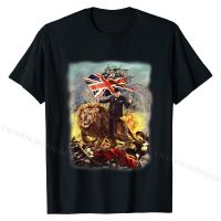 Victorious Churchill Ride War Lion on Ruin of Axis T-Shirt Tshirts On Sale Normal Cotton Men T Shirt Printing