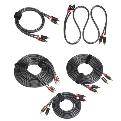 Rexlis 2 Rca to 2 Rca Male to Male Hifi Audio Cable Ofc Av Speaker Wire for Tv Dvd Amplifier Subwoofer Soundbar