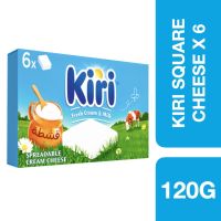 Premium Import products? ( x 1 ) Kiri Spreadable Cream Cheese Square 120g (6 portion) ++   คิรี ชีสสี่เหลี่ยม ขนาด 120g (6 ชิ้น)