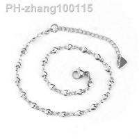 Fashion Gifts 304 Stainless Steel Anklets Heart Silver Color 23cm(9 ) long Chain Size: 7x4mm( 2/8 x 1/8 ) 1 Piece