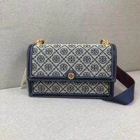 2023 new TORY BURCH TB T Monogram Hacquard Shoulder Bag