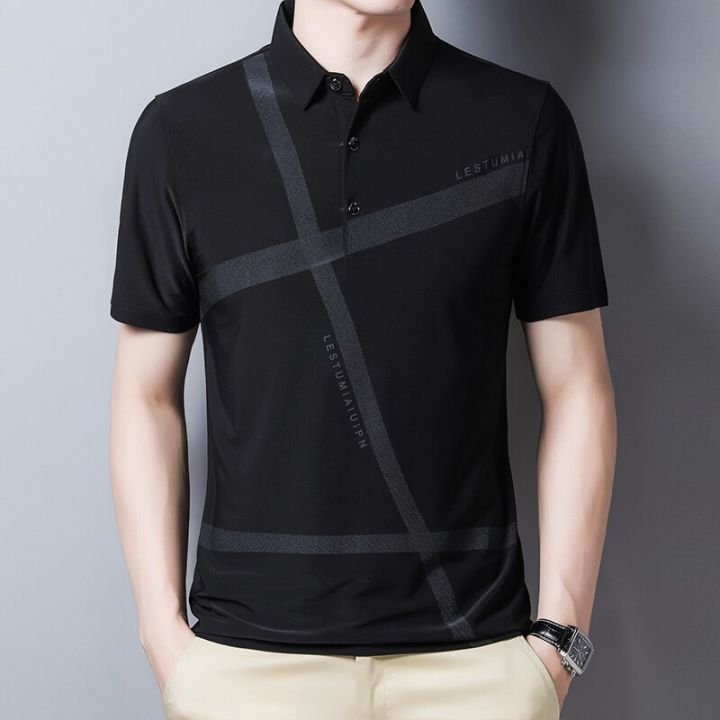 hot11-browon-summer-tee-shirt-men-new-cal-anti-wrinkle-slim-fit-turn-down-collar-tshirt-thin-breatbable-geometric-graphic-t-shirts