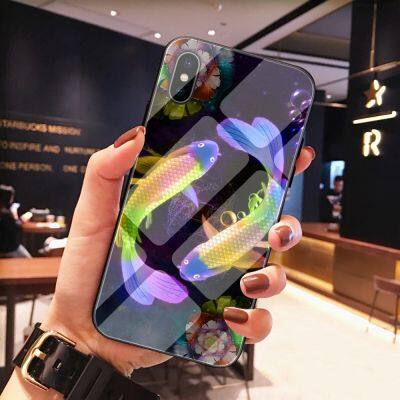 Japanese Lucky Fish iPhone 11 Pro XS Max XR X 8 7 6 6S Plus TPU Tempered Glass Case