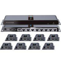 LKV718pro HDMI-เข้ากันได้1X8 Extender Splitter,8 Way 1X8 Splitter Extender โดย Cat5e/6สายถึง40M (รวม8 Receivers)