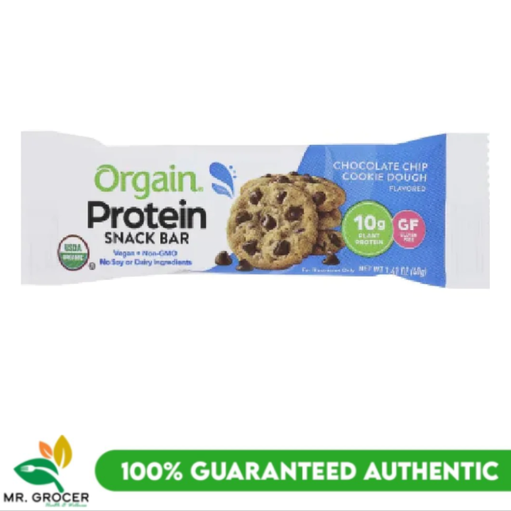 Orgain Protein Snack Bar Chocolate Chip Cookie Dough 40g Lazada PH