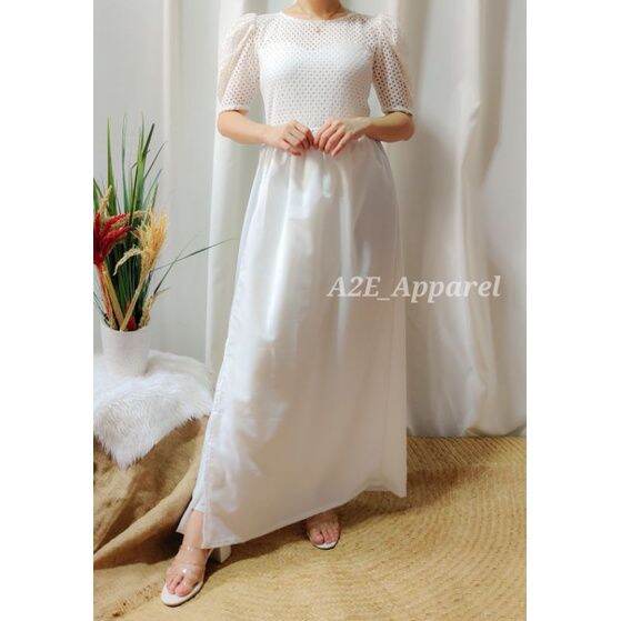 White Dress Jumpsuit Bridal Gown Civil Wedding Dedication Lazada PH