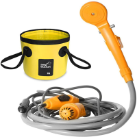 Camping Shower Outdoor Hiking Travel Portable Shower And 20L Bucket Set Car Washer Plant Watering Cleaning 12V Electric Pump