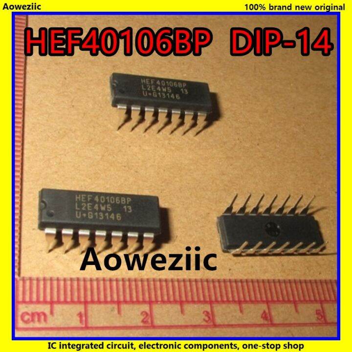 10ชิ้น/ล็อต Hef40106bp Hef40106 40106 Dip-14 Hex Inverting Schmitt ...