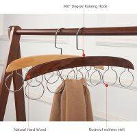 6/8/12 Hooks Multifunctional Belt Scarf Tie Hanger Rack Hanger Holder Organizer Wardrobe Closet Wooden Storage Hanger Cleaning Tools