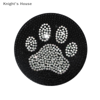 Knights House ที่รองแก้วในรถทำจากยางเนื้อนุ่มแผ่นรองแก้วรูปหัวใจผีเสื้ออุ้งเท้าสุนัขประดับพลอยเทียมแผ่นรองถ้วยน้ำกันลื่นอุปกรณ์ตกแต่งภายในรถยนต์