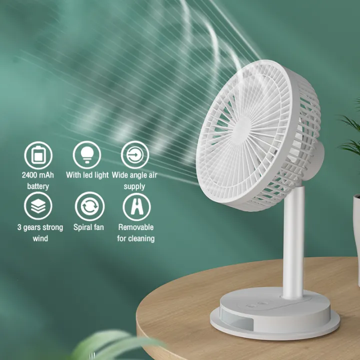 Powerhub Fan Portable Fan Blade Electric Fan Table Fan With Led Light ...