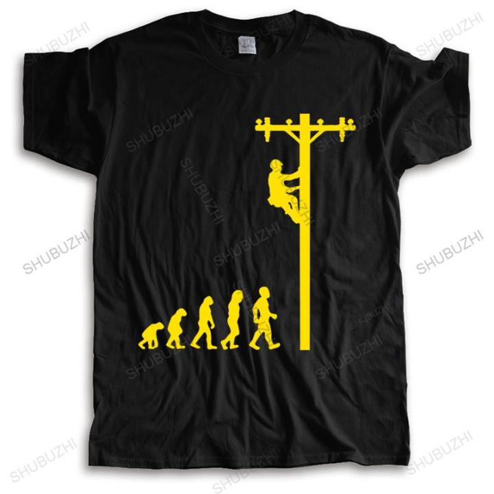 evolution-lineman-electrician-funny-t-shirt-cotton-clothes-o-neck-mens-t-shirts-fashion-tops-oversized-man-tshirt-casual-top