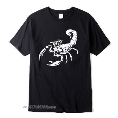 New Mens Casual High Quality 100% Cotton T-Shirt Scorpion Print Crew Neck T-Shirt Men Casual Hip Hop T-Shirt For Men