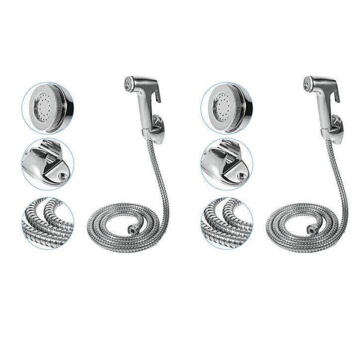 2X Toilet Bathroom Hand Held Handheld Sprayer Shower Bidet Spray Hose Holder Lazada.co.th