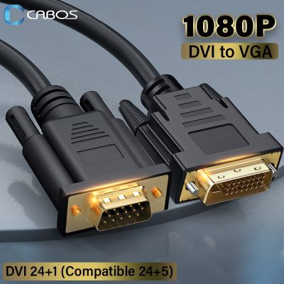 1080P DVI Ke Kabel Adaptor VGA DVI 24 1 Kompatibel 24 5 DVI Ke VGA Pria KE Pria untuk Monitor Proyektor Komputer HDTV Adaptor VGA