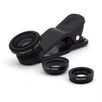 เลนส์กล้อง เลนส์โทรศัพท์มือถือ เลนส์ 3 in 1 Fish Eye + Wide Angle + Macro เลนส์สำหรับมือถือ เลนส์โทรศัพท์ เลนส์มุมกว้าง 180 องศา เลนส์มาโคร เลนส์ฟิชอาย อุปกรณ์เสริมมือถือ อุปกรณ์เสริมโทรศัพท์มือถือ