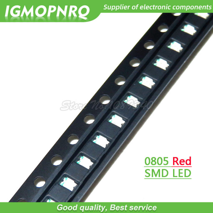 100ชิ้นสีแดง0805 SMD LED ไดโอดแสง igmopnrq