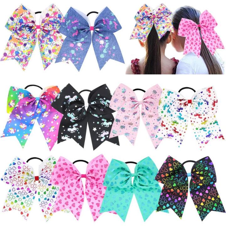 10pcs-8-elastic-bow-hair-bows-boutique-rainbow-golden-plating-grosgrain-ribbon-pigtail-holder-for-school-girls-teens-cheerleader