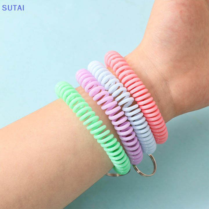 lowest-price-sutai-พวงกุญแจเชือกสปริงพลาสติกสายคล้องข้อมือยืดหยุ่นได้พวงกุญแจสีสายโทรศัพท์วงแหวนยืดหยุ่นแบบเกลียวพวงกุญแจสายคล้องมือสายห้อยโทรศัพท์พวงกุญแจ